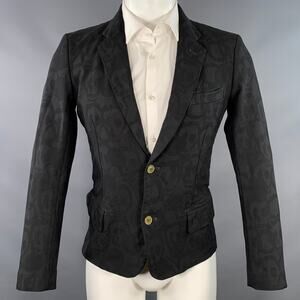 COMME des GARCONS HOMME PLUS Size S Black Skull Polyester Sport Coat